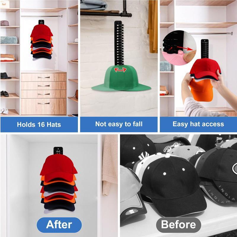 Wall Mounted Baseball Cap Storage Hook without Hat, 1 Count Adhesive Or Drilled Dual Purpose Hook, Hat Storage Rack for Home Bedroom Door Closet