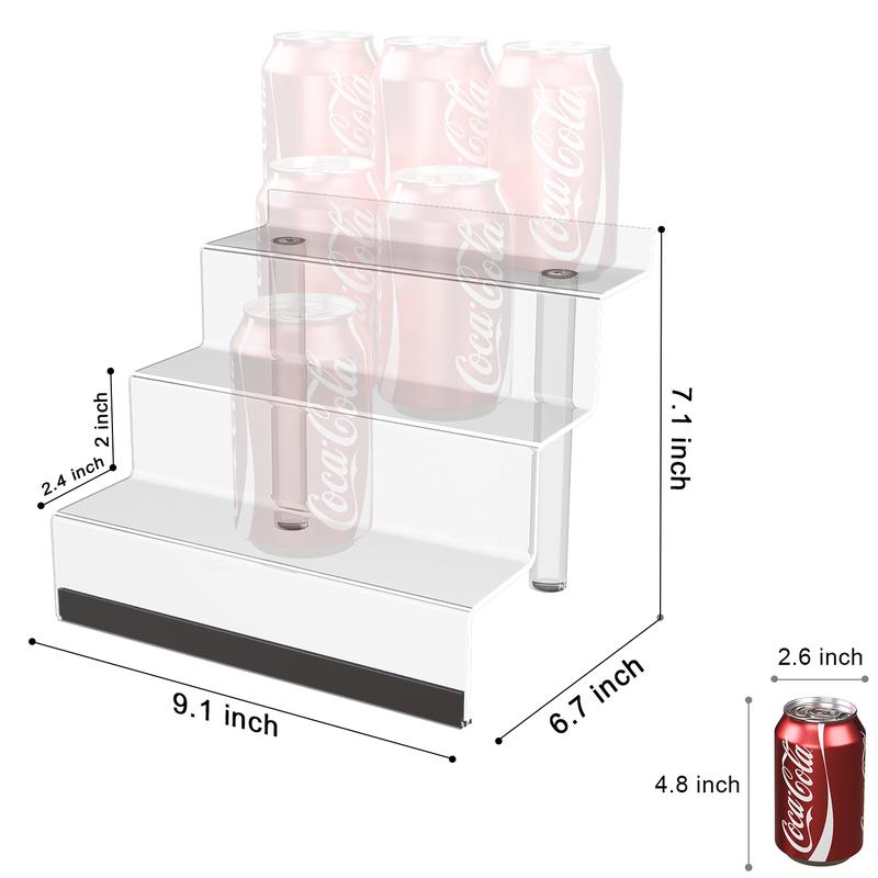 Stable desktop storage shelf  Acrylic Display Organizer with Led Light - 3 Tier Perfume Stand & Display Step Shelves Holder, Cologne Organizer for Men, Figures Stand, Porta Perfumes Para Tocador, Clear Cupcake Riser,  acrylic display Plastic Rack Decor