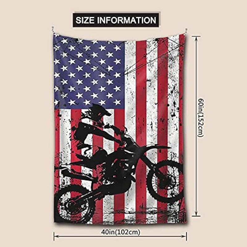 Motocross Dirt Bike American Flag Tapestry Wall Art Wall Hanging Tapestry Wall Tapestry Home Decorations for Bedroom Dorm Living Room Kitchen 60 x 40 inch