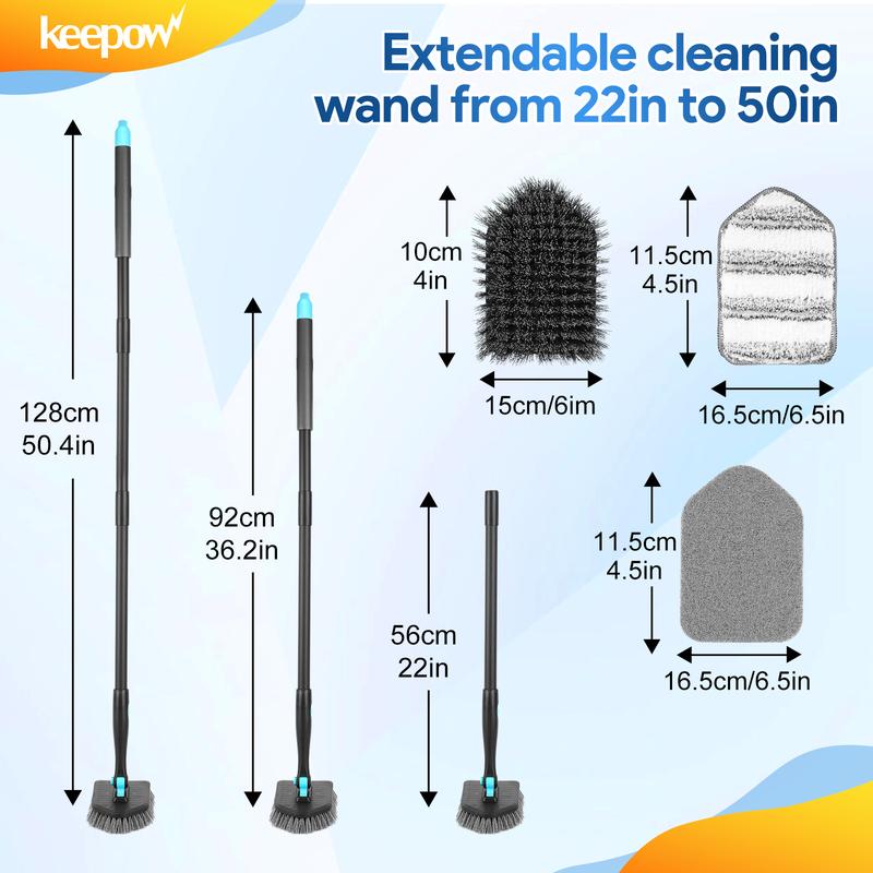 keepow 3in1 180 degree rotating multifunctional household long handle cleaning brush for bathroom floor toilet corner