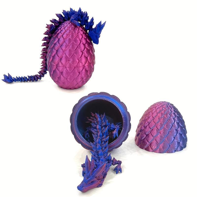 3D Dragon Egg Ornament, 1 Count Creative LaserEngraving Dinosaur with Egg Design Spring Toy,Desktop Decor for Home Office Dormitory Car School