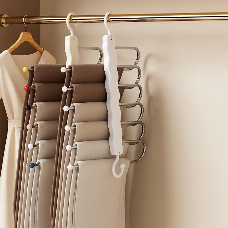 Foldable Pants Hanger, 1 Count Multi Layer Pants Hanger, Space Saving Multifunctional Storage Hangers for Home Closet