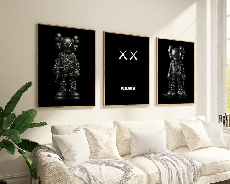 KAWS Poster Print Hypebeast Room Decor, Kaws Figure Poster, Kaws Poster Print Artwork Colorful Prop Wall Artistic