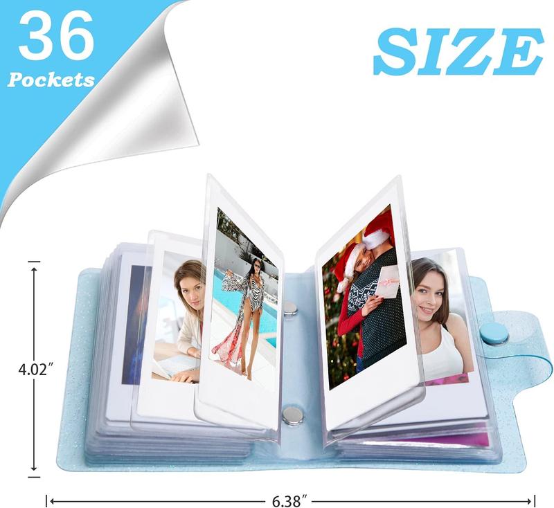 2Packs 36 Pockets 2x3 Small Photo Album for Fujifilm Instax Mini 12 11 9 8+ 8 7S 99 90 70 50S 40 26 25 Camera, Polaroid Snap, Z2300, SocialMatic Instant Cameras & Zip Instant Printer (blue)