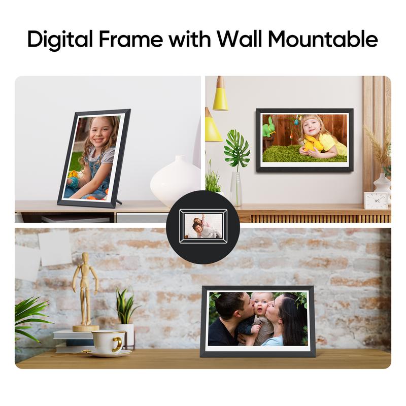 ARZOPA Digital Photo Frame 15.6 Inch 10.1 Inch Large WiFi Electronic Picture Frame 1920 x 1080 IPS Full HD Touch Screen, Premium WiFi Smart Frame, Share Photos and Videos via Frameo Decor, Christmas gift, Gift ideas