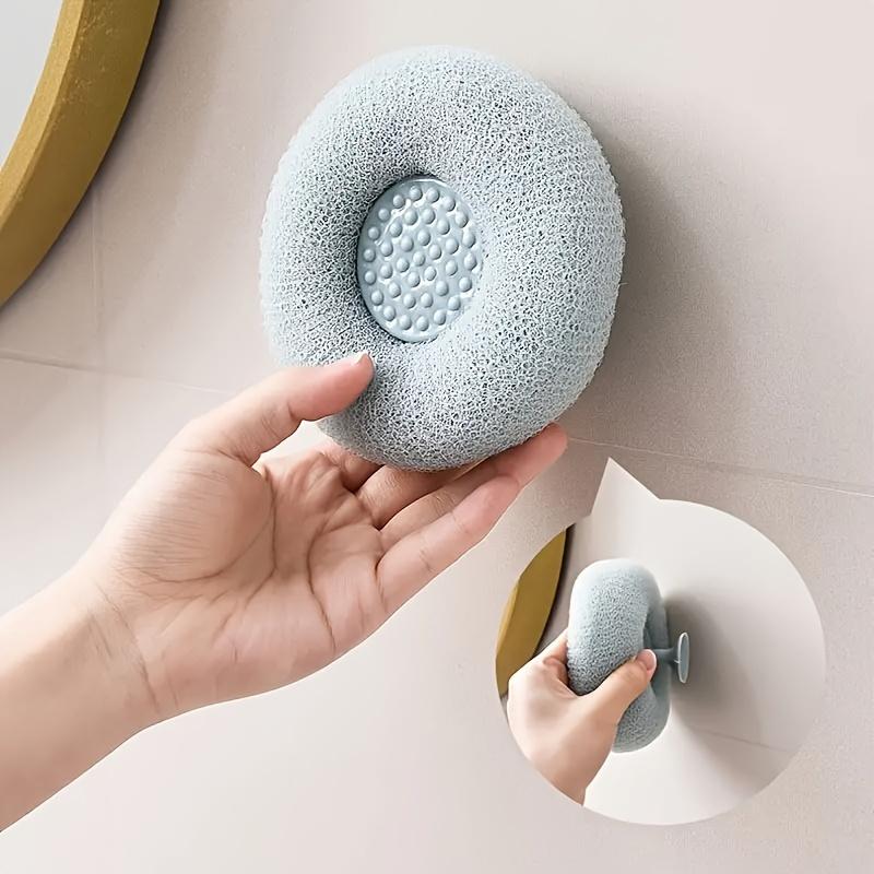 2 PCS Exfoliating Bliss Bath Sponges - 2-in-1 Shower Pouf Scrubbers with Built-in Massage Pad for Enhanced Bathing Experience and Silky Smooth Skin