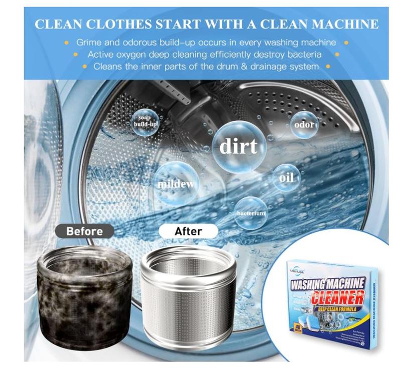 48 Pack Washing Machine Cleaner - Deep Cleaning Formula Tablets for Front and Top Loader Washer Machines