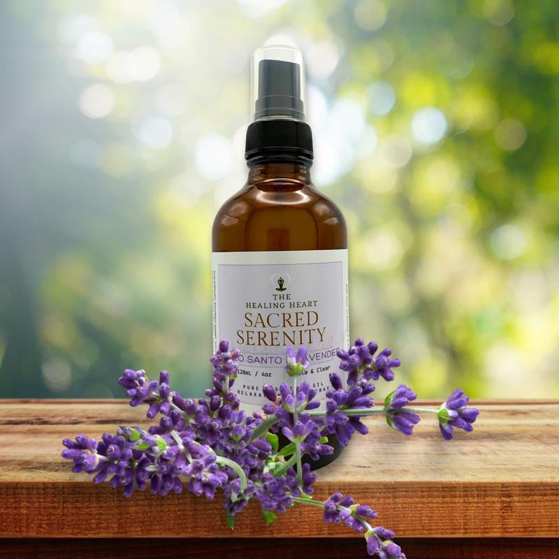 Sacred Serenity Room Spray - Palo Santo & Lavender - Pure Essential Oil Aroma Room Spray Bath Freshener