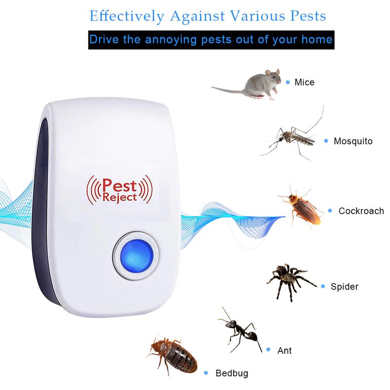 8PCS Ultrasonic Insect Repeller Electronic Plug for Rat Cockroach Insect Indoor Home Kitchen Car Plug repellent plug insect roach Ultrasonic Pest