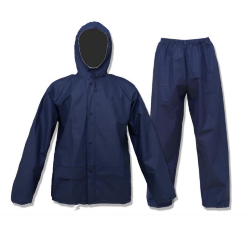 Ultra-Lite Rain Coat with Pants for Men Women Waterproof Rain Suit for Sport(Navy)