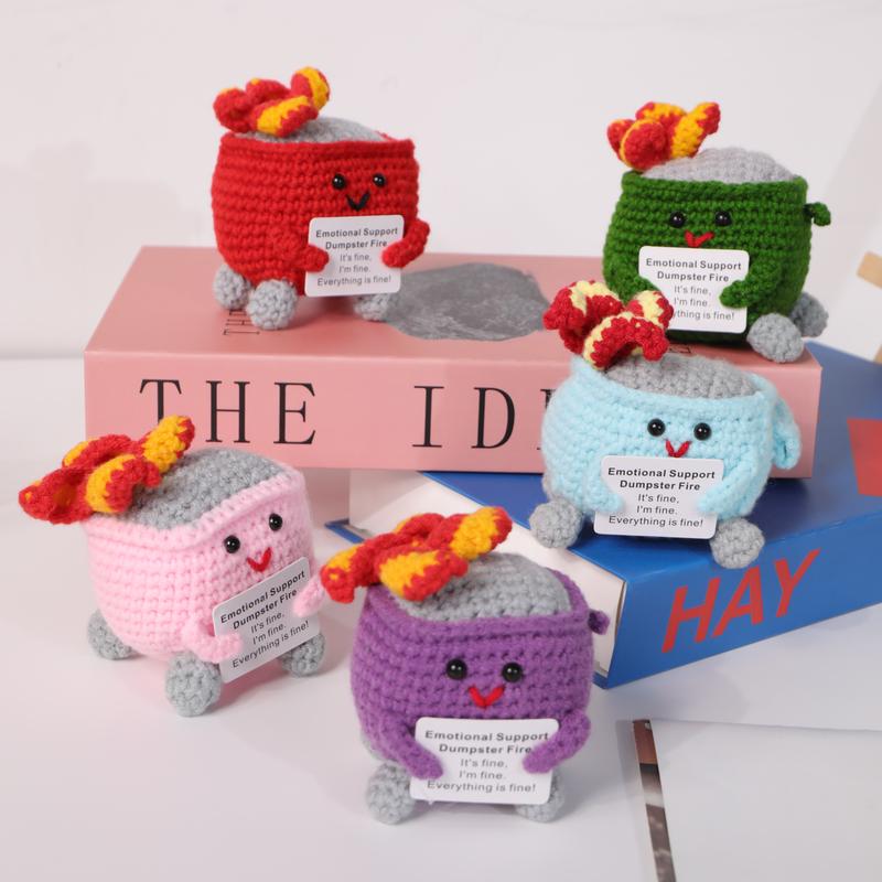 Christmas 2024 Ornaments Crochet Dumpster Fire Toy, 1 CountEmotional Support Dumpster FirePiush Toy, Emotional SupportOmament for Decoration Or Gift