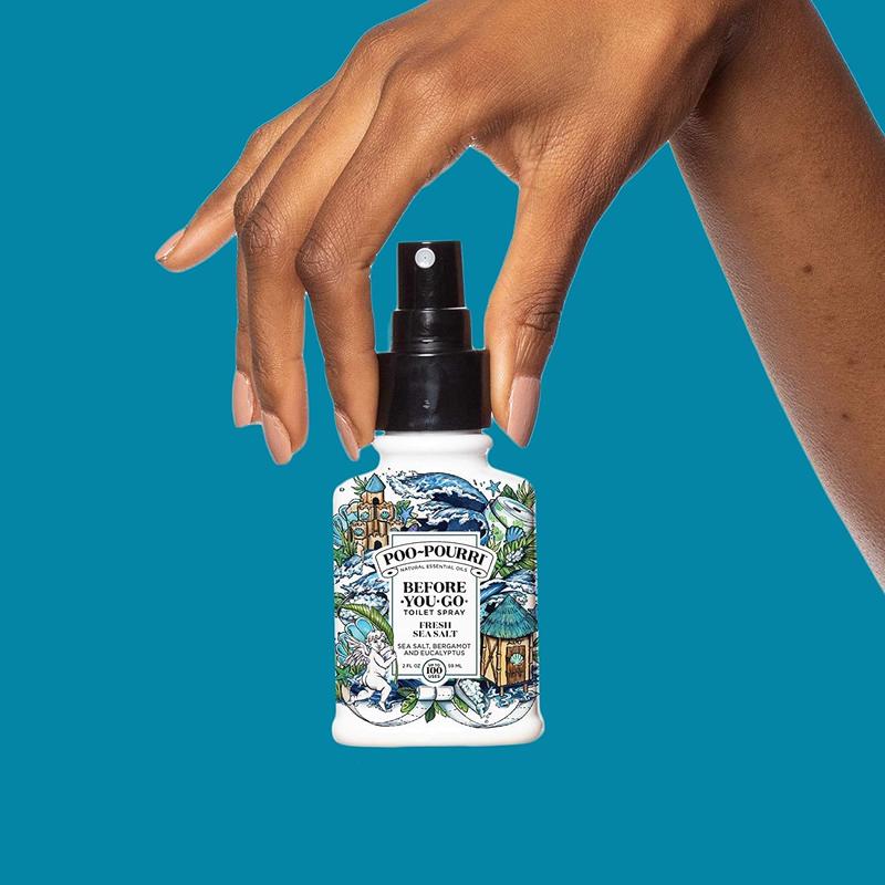 Poo-Pourri Before-You-Go Toilet Spray, Fresh Sea Salt, 2 Fl Oz - Sea Salt, Bergamot and Eucalyptus Poo-Pourri