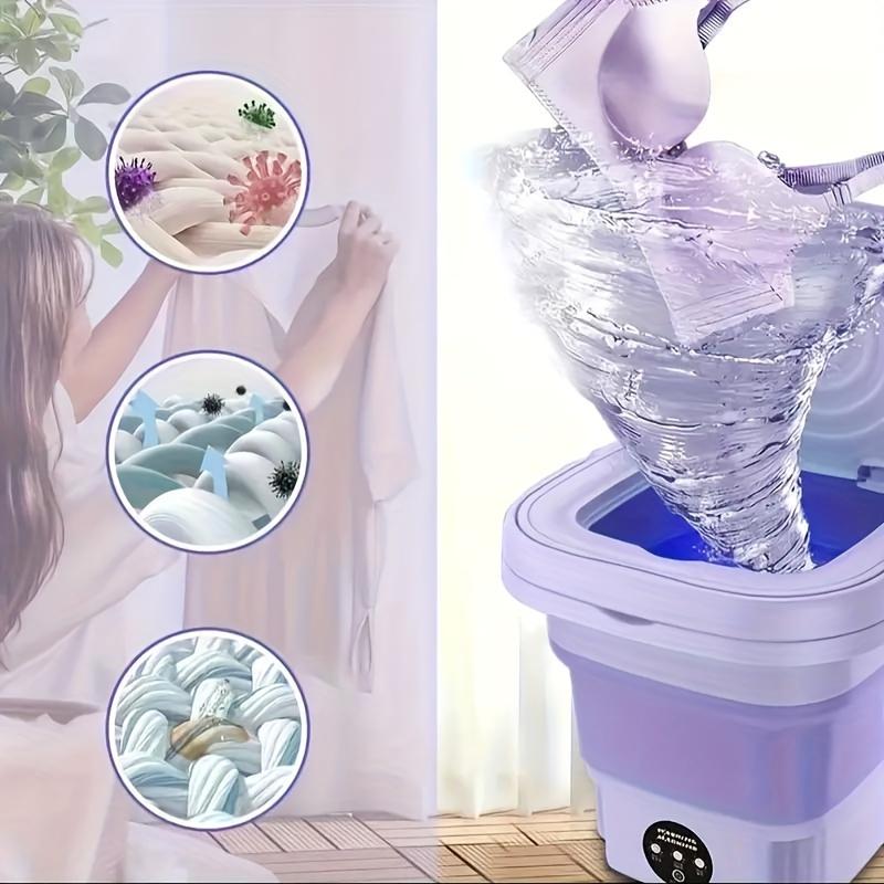 Mini washing machine, folding portable washing machine, suitable for dormitories, business trips, underwear, socks, washed separately, healthier, does not take up space, easy to store, laundry capacity 8 liters, two colors optional,