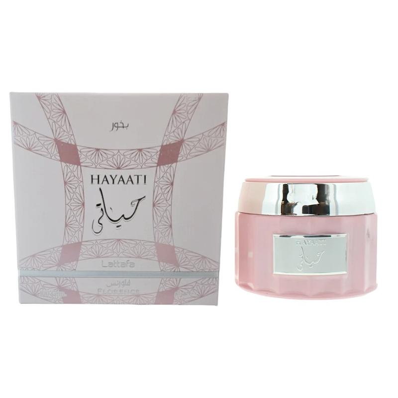 Lattafa Perfumes | Hayaati Florence Incense Jar - Bukhoor - 100 Grams | Relaxating Incense | Agarwood Floral Scent