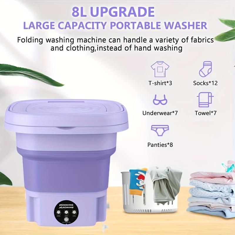 Mini washing machine, folding portable washing machine, suitable for dormitories, business trips, underwear, socks, washed separately, healthier, does not take up space, easy to store, laundry capacity 8 liters, two colors optional,