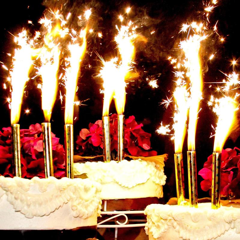 Premium Cake Sparklers 6 Count Black for Birthdays, Events, Weddings and Bottle Service