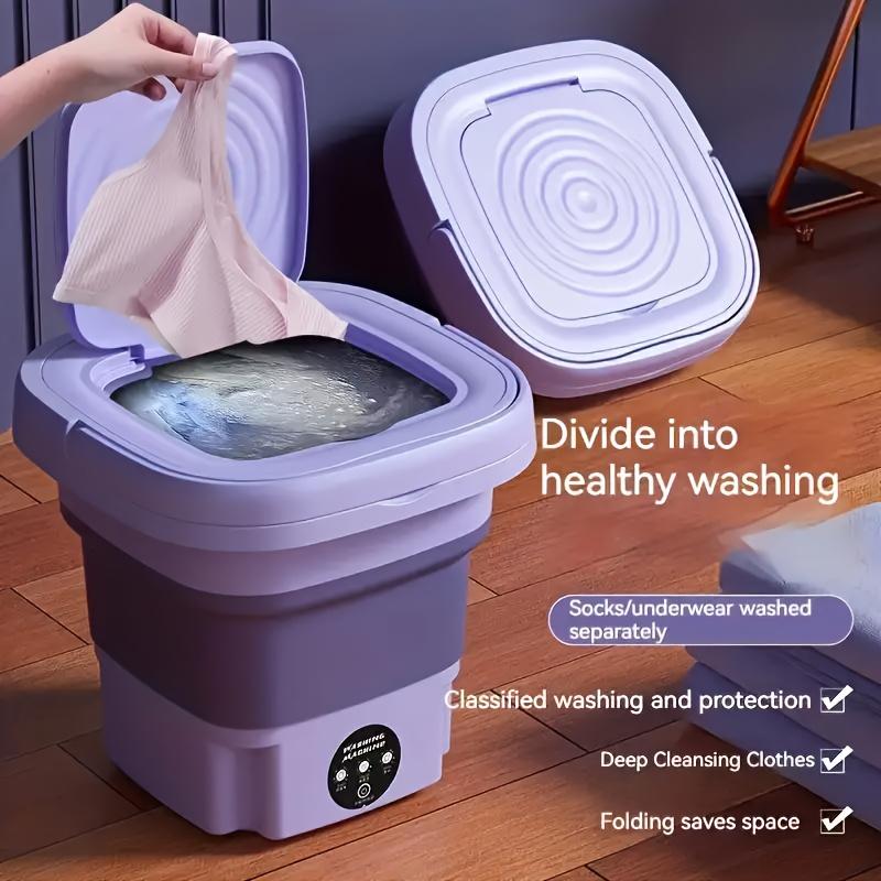 Mini washing machine, folding portable washing machine, suitable for dormitories, business trips, underwear, socks, washed separately, healthier, does not take up space, easy to store, laundry capacity 8 liters, two colors optional,