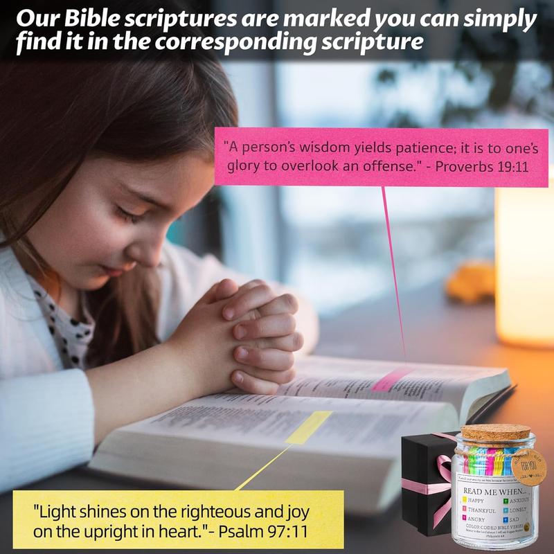 Read Me When Bible Verses Jar, Hope Jar Bible Verses, Color Coded Bible Verses in a Jar, Daily Motivational Prayer Jar, Bible Accessories, Bible Verse Cards, Christian Gifts for Women, Scripture Gifts