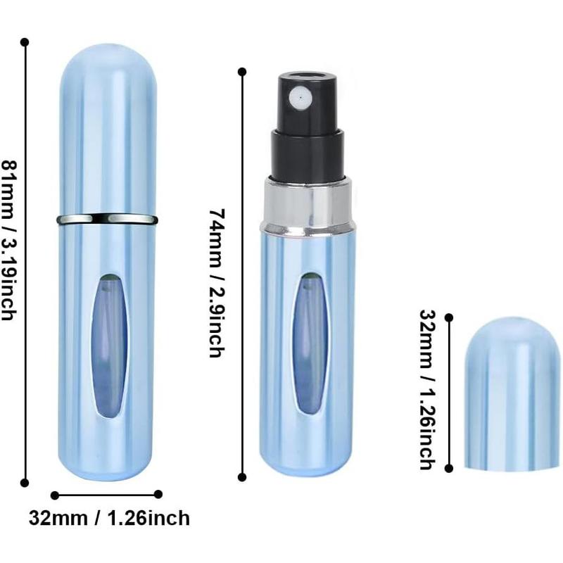 Refillable Perfume Atomizer Bottle, 5Pcs Portable 5ml Mini Refillable Perfume Spray Scent Pump Case Perfume Dispenser Pump Transfer Tool for Travel