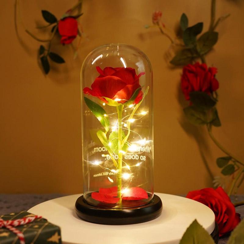 Preserved Red Galaxy Rose in Glass Dome – Beautiful Gift for Women | Ideal for Anniversaries & Holidays bouquet