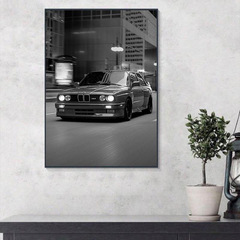 Car Pattern Unframed Painting, 1 Count Modern Fashion Style Canvas Wall Art, Wall Art Decor for Home Living Room Bedroom Office School