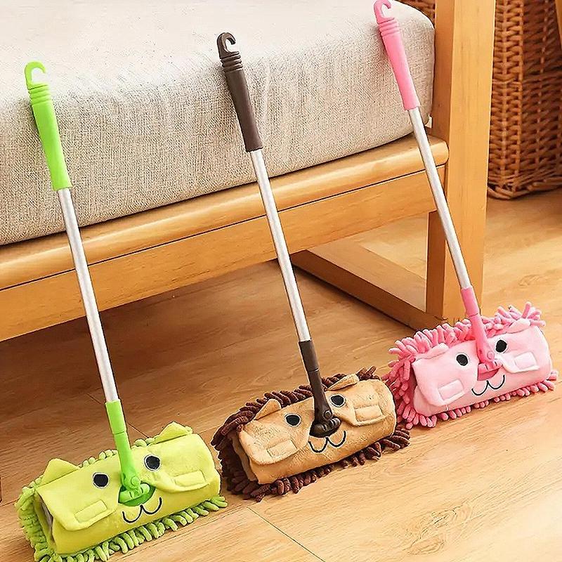 Mini Household Cleaning Mop, 1 Count Creative Cartoon Design Retractable Floor Cleaning Mop, Cleaning Supplies, Household Cleaning Tool