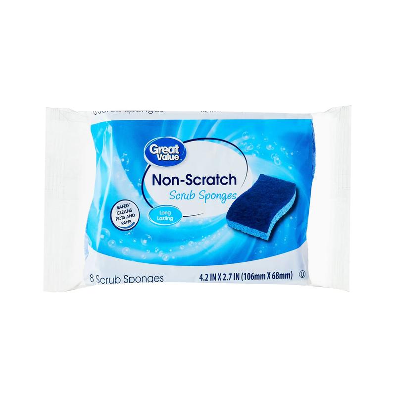 Great Value Non-Scratch Scrub Sponges, 8 Count