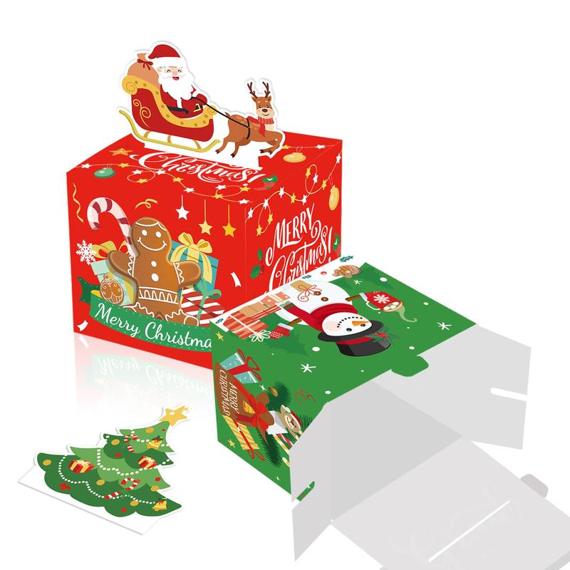 Christmas Money Box, 4 Counts Surprise Money Holder with 120 Transparent Bags, Suitable for Fun Ways To Give Cash As A Gift for Your Loved Ones