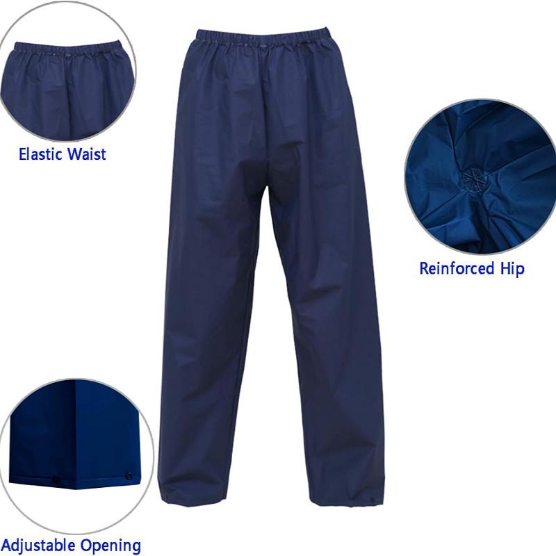 Ultra-Lite Rain Coat with Pants for Men Women Waterproof Rain Suit for Sport(Navy)