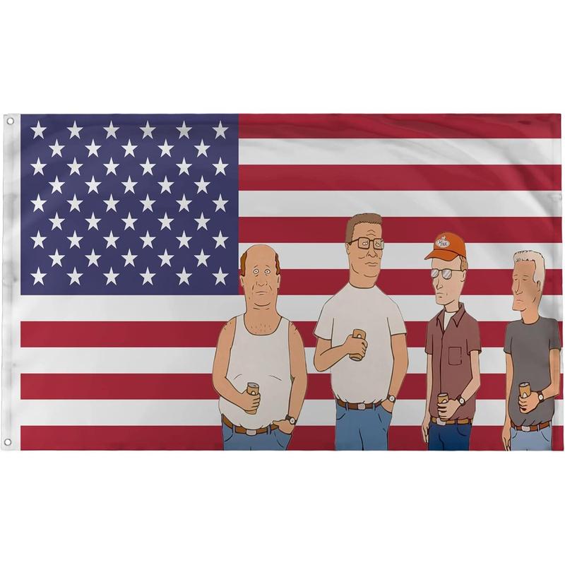 King of the Hill TV show-America flag motivational inspirational office gym dorm wall decor design 3x5 feet flag for easy outdoor hanging