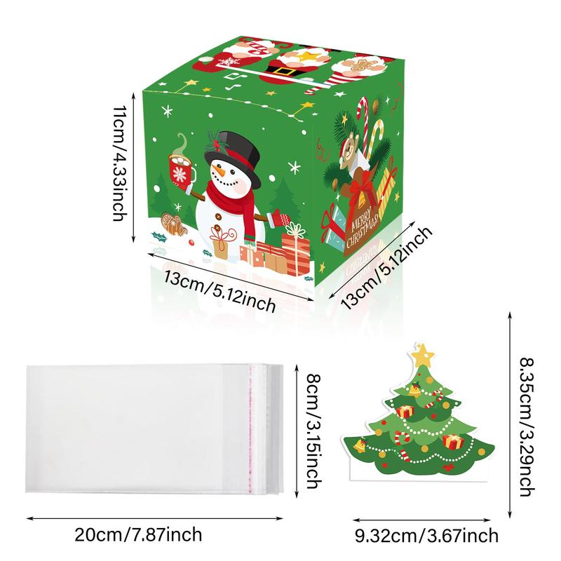 Christmas Money Box, 4 Counts Surprise Money Holder with 120 Transparent Bags, Suitable for Fun Ways To Give Cash As A Gift for Your Loved Ones