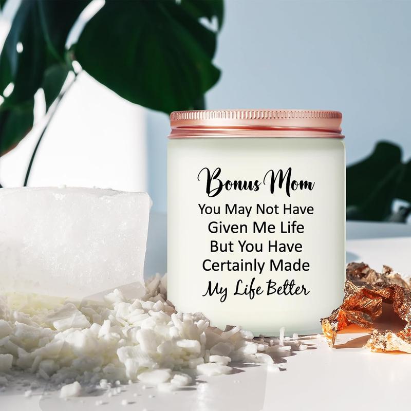 Bonus Mom Gifts from Daughter - Bonus Mom Mothers Day Gifts - Christmas Birthday Gifts for Bonus Mom from Son - Bonus Mom Candle Gifts for Stepmom