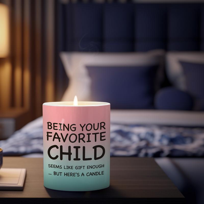 Funny Candle for Mom Dad - Being Your Favorite Child Ceramic Jar Scented Candles Gifts for Mothers Fathers from Daughter Son - Candle Gifts for Birthday Christmas Valentines