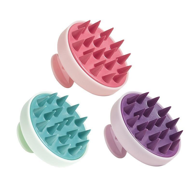 Silicone Scalp Massager, 1 3pcs Shampoo Brush, Shower Scrubber Tool for Bathroom Use