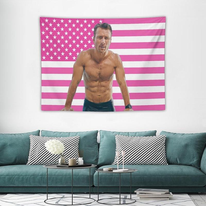 GHGDFSD Glen Star Powell National Flag Poster Dormitory Living Room Bedroom Interesting Tapestry Indoor And Outdoor Decorative Wall Aesthetic Fashion