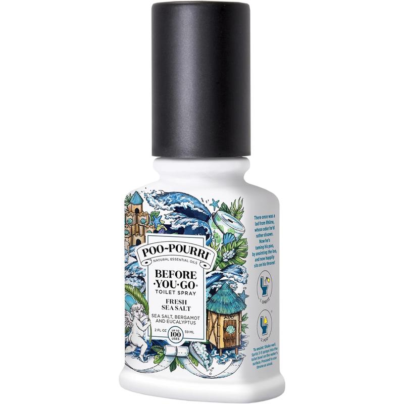 Poo-Pourri Before-You-Go Toilet Spray, Fresh Sea Salt, 2 Fl Oz - Sea Salt, Bergamot and Eucalyptus Poo-Pourri