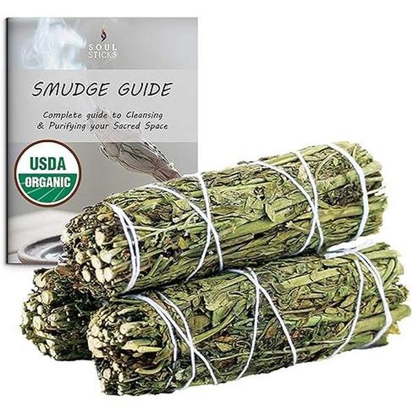 Ruda Rue Sage Smudge Sticks with Smudge Guide (3 PK)