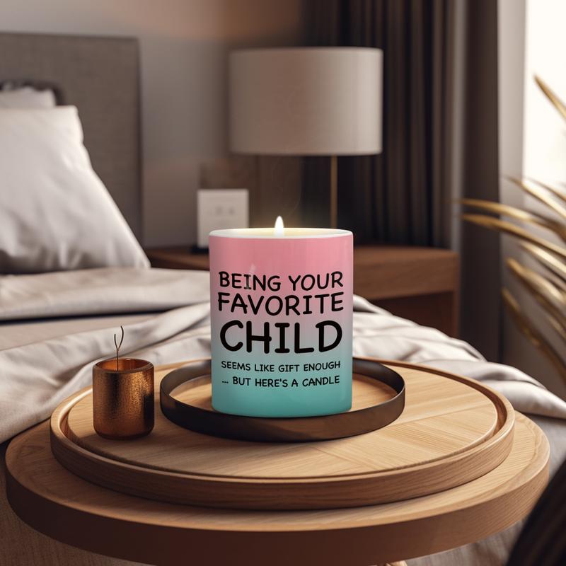 Funny Candle for Mom Dad - Being Your Favorite Child Ceramic Jar Scented Candles Gifts for Mothers Fathers from Daughter Son - Candle Gifts for Birthday Christmas Valentines