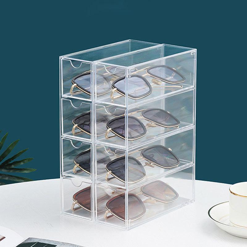 Clear Sunglasses Drawer Divider, 1 Count Multi-layer Transparent Dust-proof Sunglasses Storage Box, Home Organizer for Living Room Bedroom Office