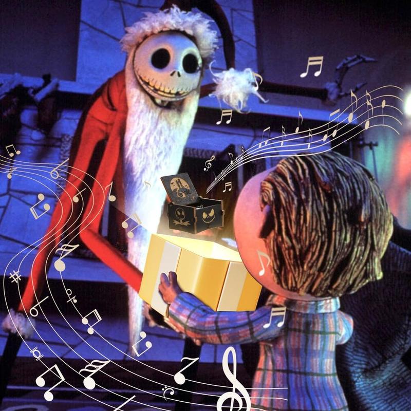 The Nightmare Before Christmas Music Box - Engraved Mini Wood Music Box Gift, Melody This is Halloween, Home Decor for  Thanksgiving Ornaments Wooden