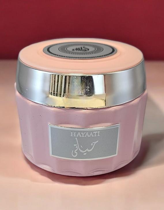 Lattafa Perfumes | Hayaati Florence Incense Jar - Bukhoor - 100 Grams | Relaxating Incense | Agarwood Floral Scent