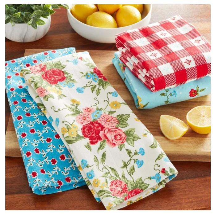 The Pioneer Woman Sweet Rose Kitchen Towel Set, Multicolor, 16