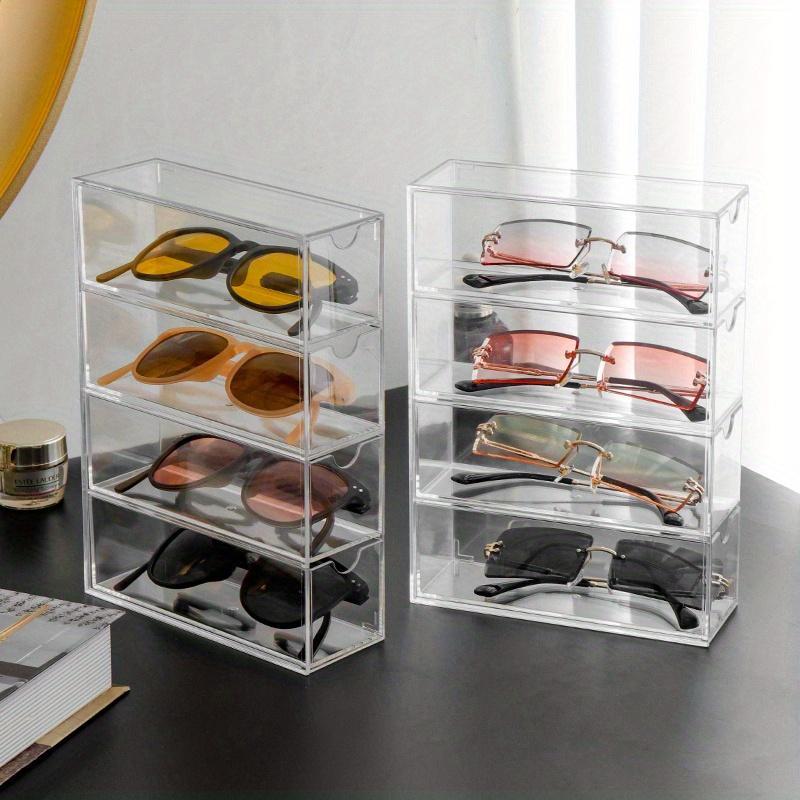 Clear Sunglasses Drawer Divider, 1 Count Multi-layer Transparent Dust-proof Sunglasses Storage Box, Home Organizer for Living Room Bedroom Office