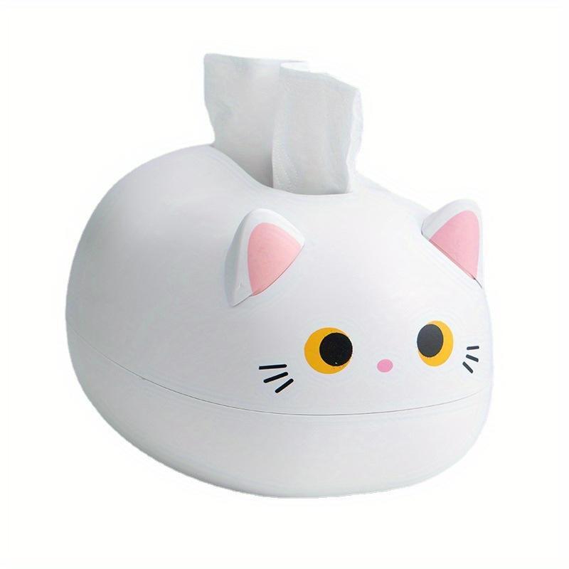 Cute Cat Design Tissue Box, 1 Count Creative Desktop Tissue Holder, Tissue Storage Box for Home Office Bathroom, Home Organizer