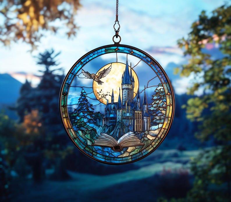 Wizard Castle Suncatcher, Hogwarts-Inspired Acrylic Ornament, Perfect Bookish and Gift for Wizarding World and Book Lovers, Home Decoration