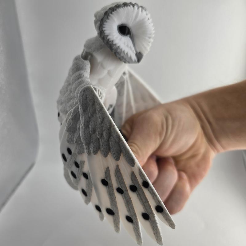 3d Printed articulating Barn Owl