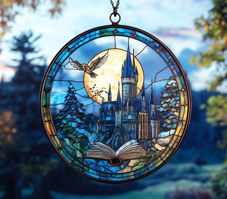 Wizard Castle Suncatcher, Hogwarts-Inspired Acrylic Ornament, Perfect Bookish and Gift for Wizarding World and Book Lovers, Home Decoration