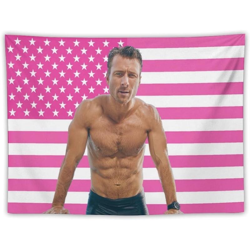 GHGDFSD Glen Star Powell National Flag Poster Dormitory Living Room Bedroom Interesting Tapestry Indoor And Outdoor Decorative Wall Aesthetic Fashion