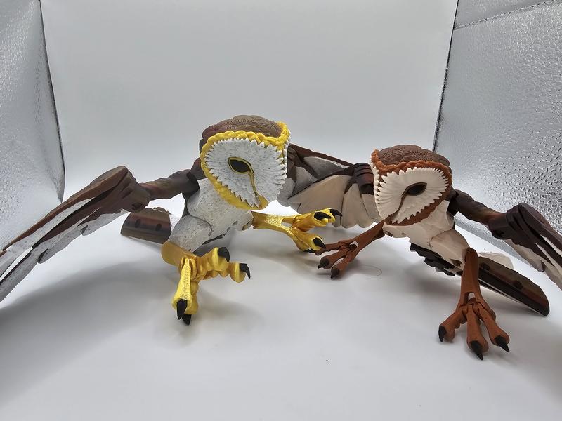 3d Printed articulating Barn Owl