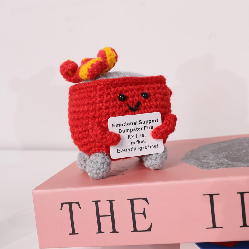 Christmas 2024 Ornaments Crochet Dumpster Fire Toy, 1 CountEmotional Support Dumpster FirePiush Toy, Emotional SupportOmament for Decoration Or Gift